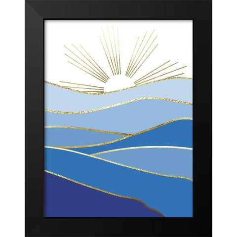 Blue Landscape 2 Black Modern Wood Framed Art Print by Urban Epiphany