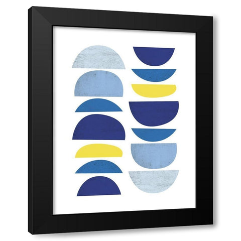 Blue Yellow Modern 1 Black Modern Wood Framed Art Print with Double Matting by Lula Bijoux and Company