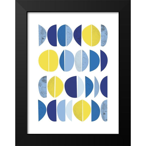 Blue Yellow Modern 2 Black Modern Wood Framed Art Print by Lula Bijoux and Company