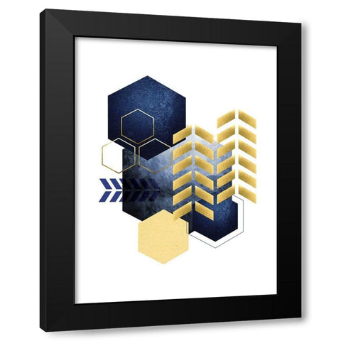 Geometric Greek Odyssey 1 Black Modern Wood Framed Art Print by Lula Bijoux and Company