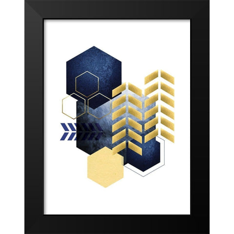 Geometric Greek Odyssey 1 Black Modern Wood Framed Art Print by Lula Bijoux and Company