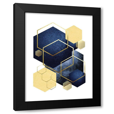 Geometric Greek Odyssey 2 Black Modern Wood Framed Art Print by Lula Bijoux and Company