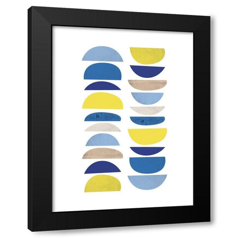 Modern Plates 1 Black Modern Wood Framed Art Print with Double Matting by Lula Bijoux and Company