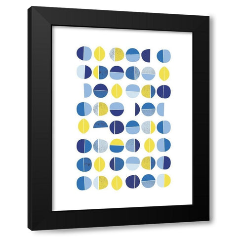 Natural Multi Dots 1 Black Modern Wood Framed Art Print with Double Matting by Lula Bijoux and Company