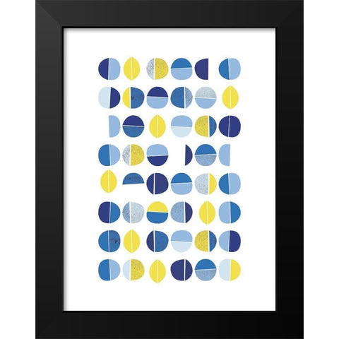 Natural Multi Dots 1 Black Modern Wood Framed Art Print by Lula Bijoux and Company
