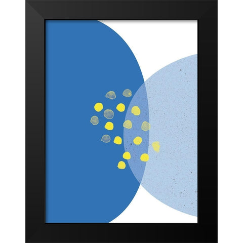 Blue Yellow Minimalist 3 Black Modern Wood Framed Art Print by Lula Bijoux and Company