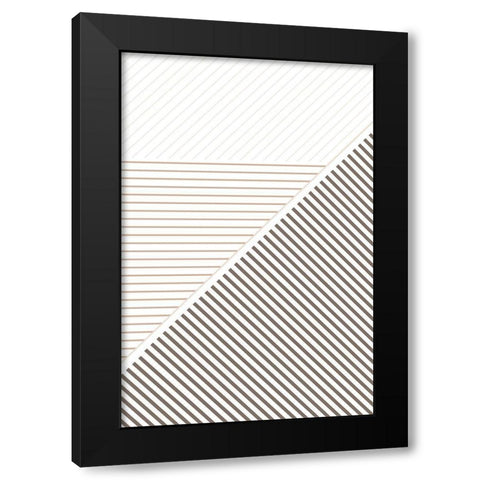 Modern Lines 1 Black Modern Wood Framed Art Print with Double Matting by Urban Epiphany