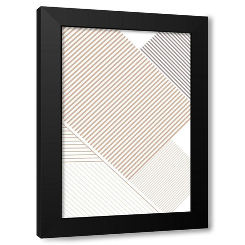 Modern Lines 3 Black Modern Wood Framed Art Print by Urban Epiphany