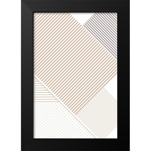 Modern Lines 3 Black Modern Wood Framed Art Print by Urban Epiphany