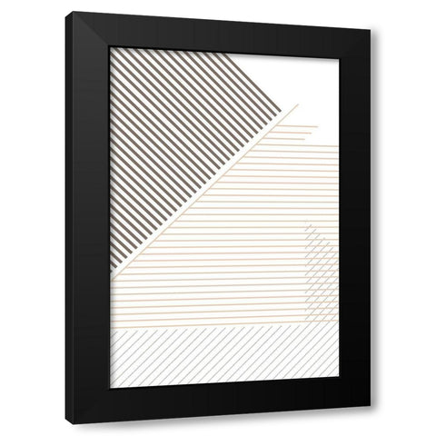 Modern Lines 5 Black Modern Wood Framed Art Print by Urban Epiphany