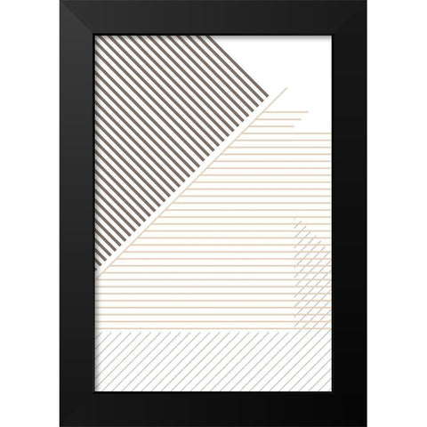 Modern Lines 5 Black Modern Wood Framed Art Print by Urban Epiphany