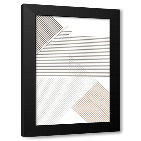 Modern Lines 6 Black Modern Wood Framed Art Print by Urban Epiphany