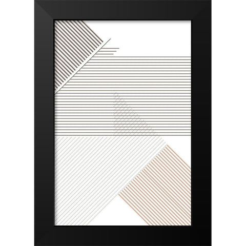 Modern Lines 6 Black Modern Wood Framed Art Print by Urban Epiphany