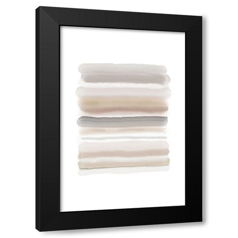Watercolor Stripes Black Modern Wood Framed Art Print by Urban Epiphany