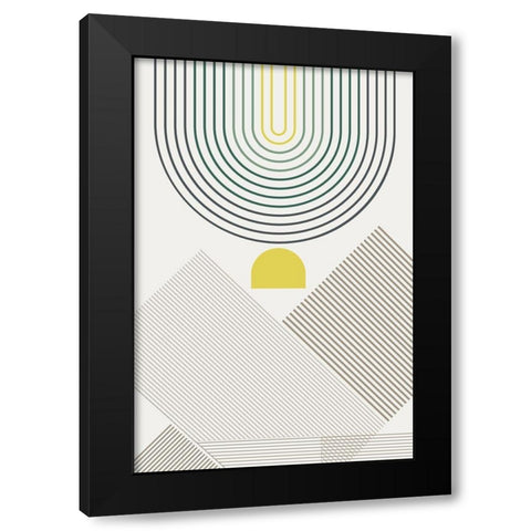 Mid Century Modern Cabana 2 Black Modern Wood Framed Art Print with Double Matting by Urban Epiphany