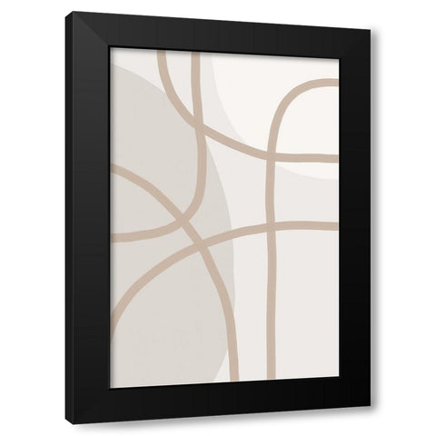 Minimal Lines 1 Black Modern Wood Framed Art Print with Double Matting by Urban Epiphany