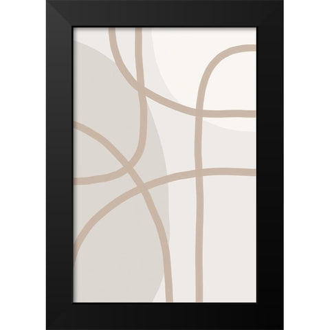 Minimal Lines 1 Black Modern Wood Framed Art Print by Urban Epiphany