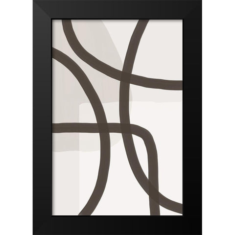 Minimal Lines 3 Black Modern Wood Framed Art Print by Urban Epiphany