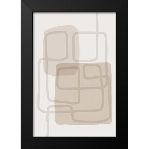 Minimal Lines 4 Black Modern Wood Framed Art Print by Urban Epiphany