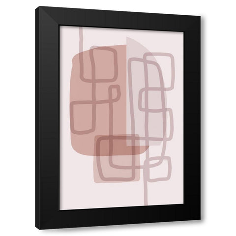 Minimal Lines 5 V2 Black Modern Wood Framed Art Print by Urban Epiphany