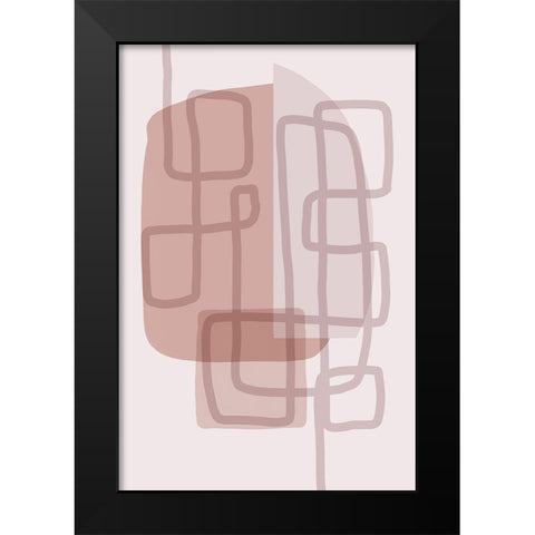 Minimal Lines 5 V2 Black Modern Wood Framed Art Print by Urban Epiphany