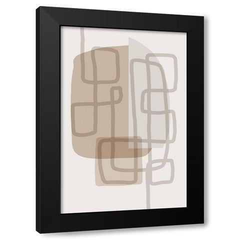 Minimal Lines 5 Black Modern Wood Framed Art Print by Urban Epiphany