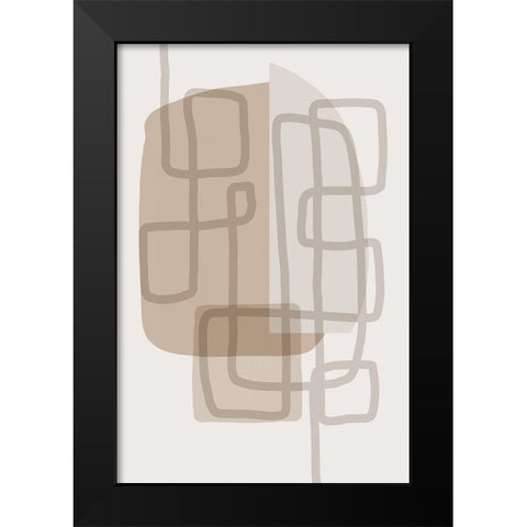 Minimal Lines 5 Black Modern Wood Framed Art Print by Urban Epiphany