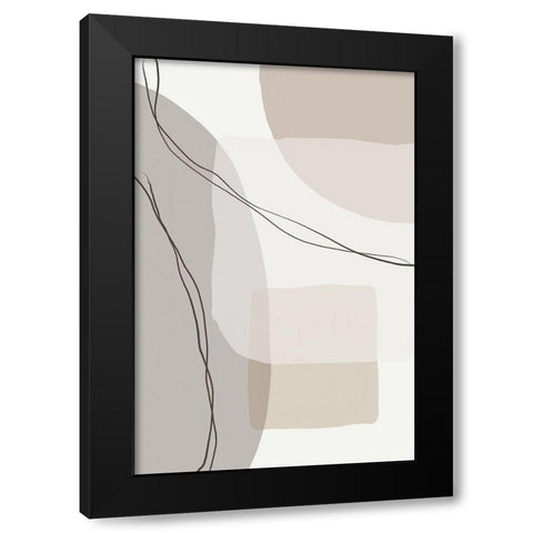 Peaceful Black Modern Wood Framed Art Print by Urban Epiphany