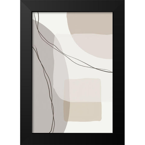 Peaceful Black Modern Wood Framed Art Print by Urban Epiphany