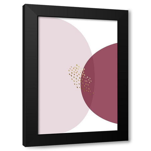 Abstract Minimalist Burgundy Gold 5 Black Modern Wood Framed Art Print by Urban Epiphany