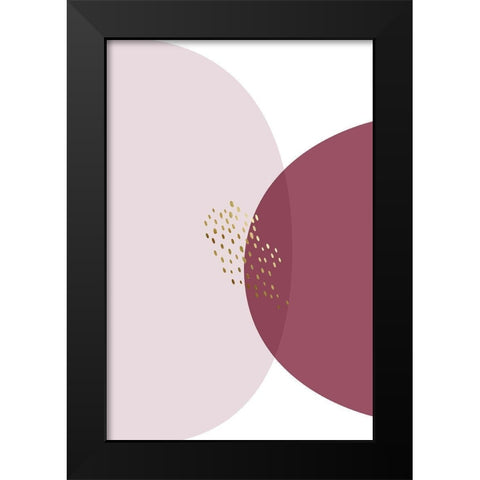 Abstract Minimalist Burgundy Gold 5 Black Modern Wood Framed Art Print by Urban Epiphany