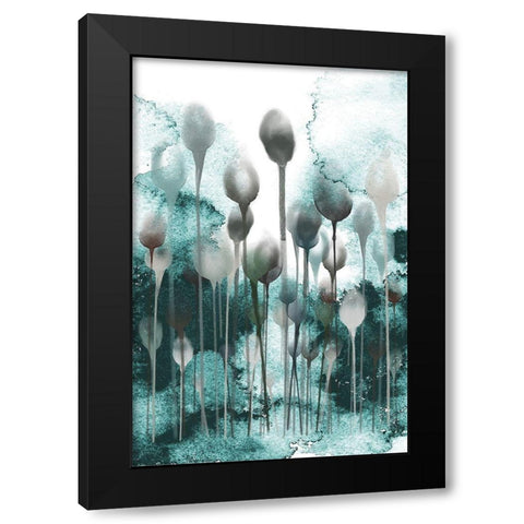 Enlightened Minds Teal Black Modern Wood Framed Art Print with Double Matting by Urban Epiphany