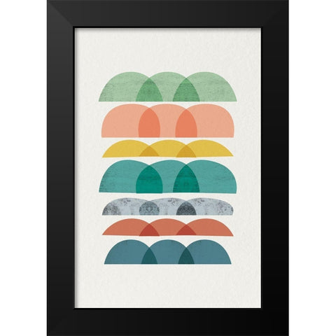 Mid Century Brights 7 Black Modern Wood Framed Art Print by Urban Epiphany