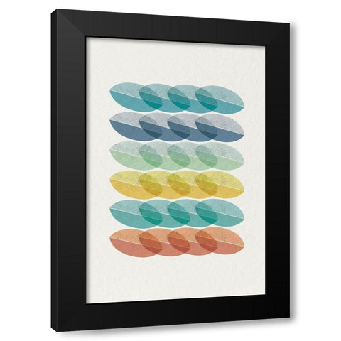 Mid Century Brights 9 Black Modern Wood Framed Art Print by Urban Epiphany