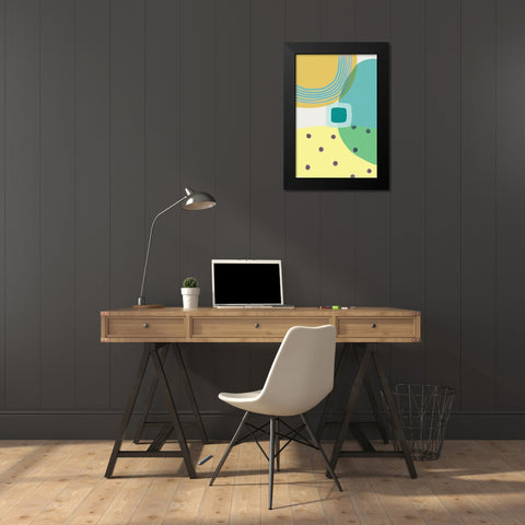 Mid Century Brights 10 Black Modern Wood Framed Art Print by Urban Epiphany