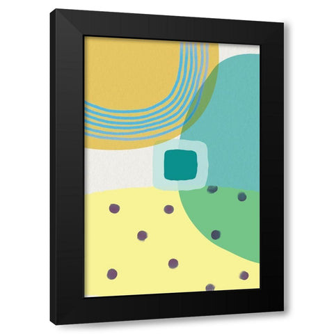 Mid Century Brights 10 Black Modern Wood Framed Art Print by Urban Epiphany