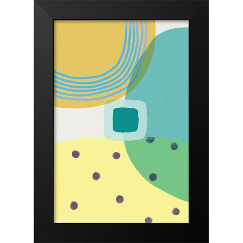 Mid Century Brights 10 Black Modern Wood Framed Art Print by Urban Epiphany