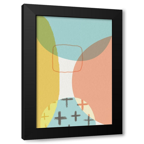 Mid Century Brights 11 Black Modern Wood Framed Art Print by Urban Epiphany