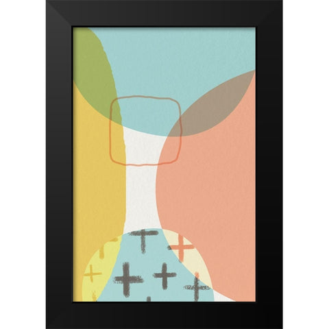 Mid Century Brights 11 Black Modern Wood Framed Art Print by Urban Epiphany