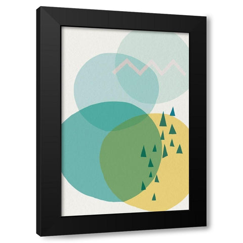 Mid Century Brights 12 Black Modern Wood Framed Art Print by Urban Epiphany
