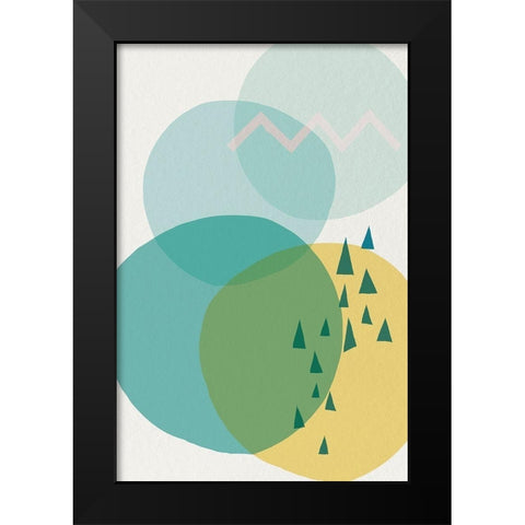 Mid Century Brights 12 Black Modern Wood Framed Art Print by Urban Epiphany