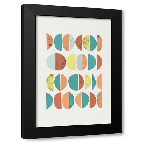 Mid Century Brights 14 Black Modern Wood Framed Art Print by Urban Epiphany