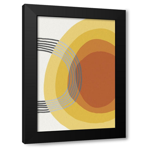 Mid Century Brights 16 Black Modern Wood Framed Art Print by Urban Epiphany