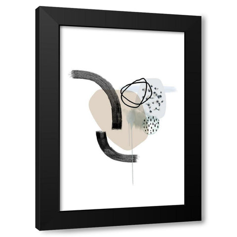 Neutral Calm Black Modern Wood Framed Art Print with Double Matting by Urban Epiphany