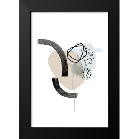 Neutral Calm Black Modern Wood Framed Art Print by Urban Epiphany