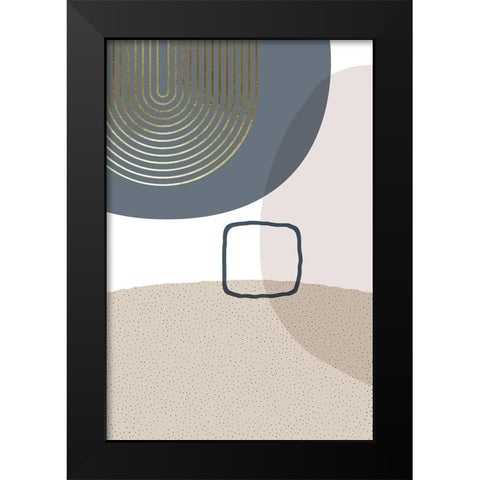 Neutral Tones 5 Black Modern Wood Framed Art Print by Urban Epiphany