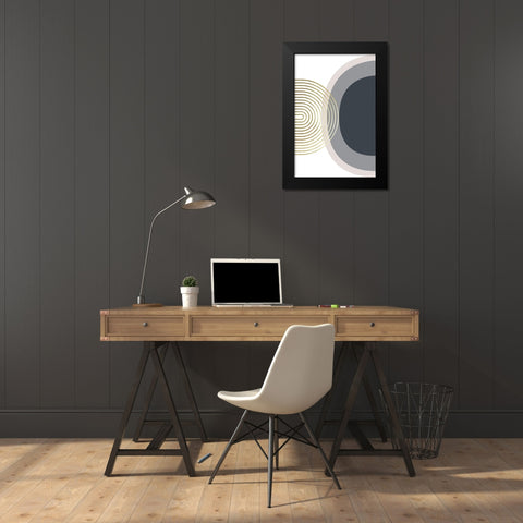 Neutral Tones 6 Black Modern Wood Framed Art Print by Urban Epiphany