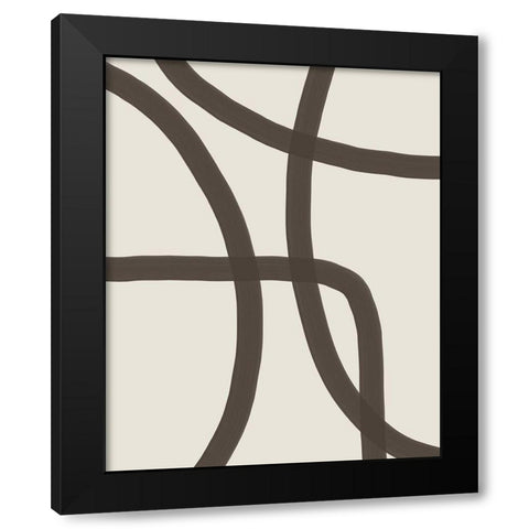 Minimal Lines Black Modern Wood Framed Art Print by Urban Epiphany