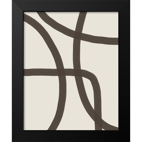 Minimal Lines Black Modern Wood Framed Art Print by Urban Epiphany