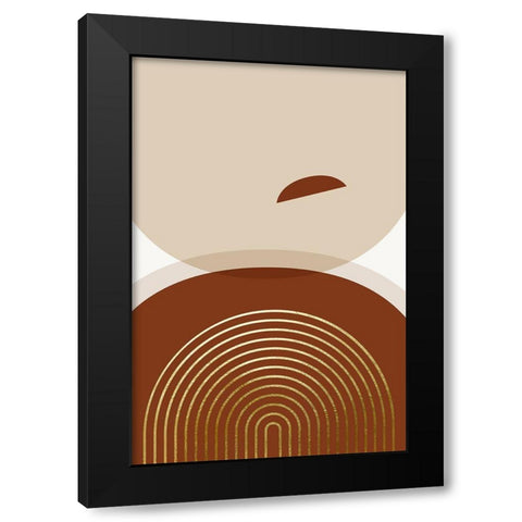 Mid Century Boho Minimalist 3 Black Modern Wood Framed Art Print by Urban Epiphany
